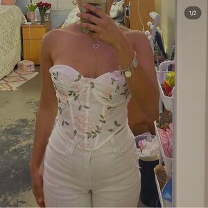 Floral Strapless Top